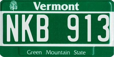 VT license plate NKB913