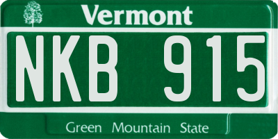 VT license plate NKB915