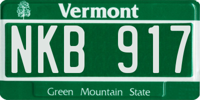 VT license plate NKB917