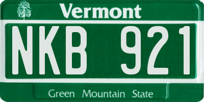 VT license plate NKB921