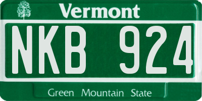 VT license plate NKB924