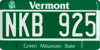 VT license plate NKB925