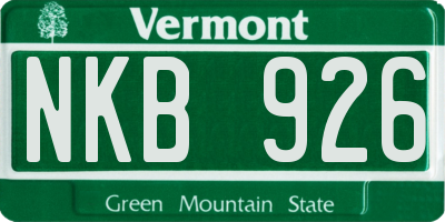 VT license plate NKB926