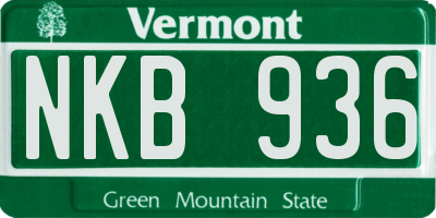 VT license plate NKB936