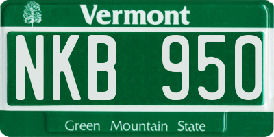 VT license plate NKB950