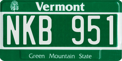 VT license plate NKB951
