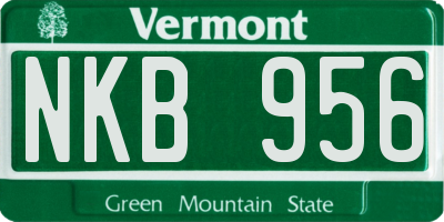 VT license plate NKB956