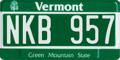 VT license plate NKB957