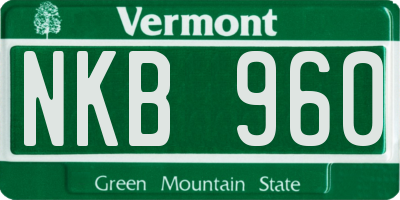 VT license plate NKB960