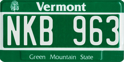 VT license plate NKB963