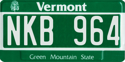 VT license plate NKB964