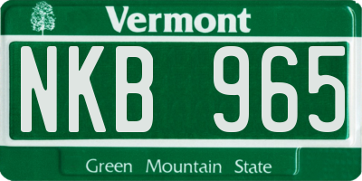 VT license plate NKB965