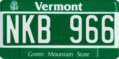 VT license plate NKB966