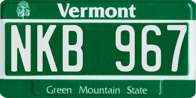 VT license plate NKB967