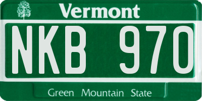 VT license plate NKB970