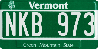VT license plate NKB973
