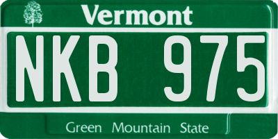 VT license plate NKB975