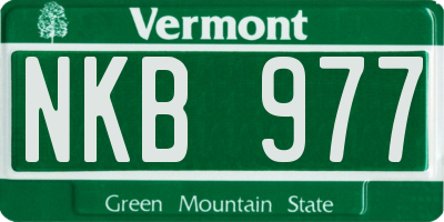VT license plate NKB977