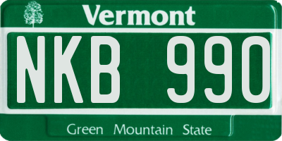 VT license plate NKB990