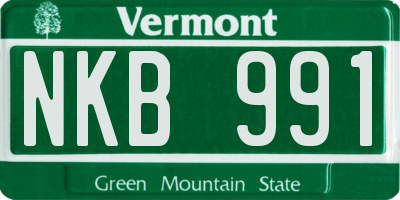 VT license plate NKB991