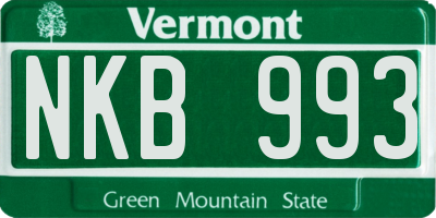 VT license plate NKB993