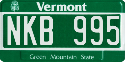 VT license plate NKB995