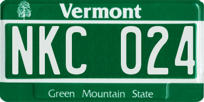 VT license plate NKC024