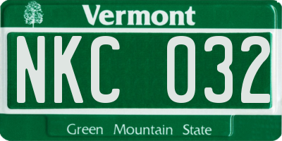 VT license plate NKC032