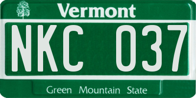 VT license plate NKC037