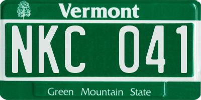 VT license plate NKC041