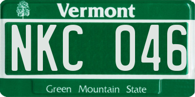 VT license plate NKC046