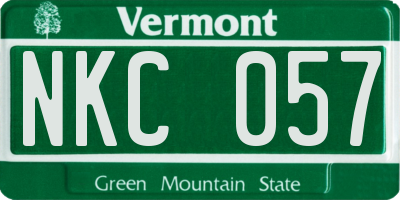 VT license plate NKC057