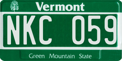 VT license plate NKC059