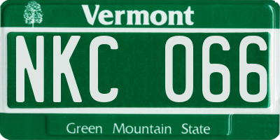 VT license plate NKC066