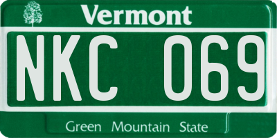 VT license plate NKC069