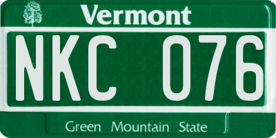 VT license plate NKC076