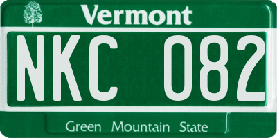 VT license plate NKC082
