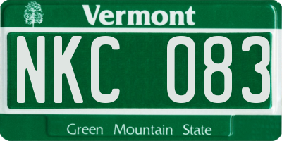 VT license plate NKC083