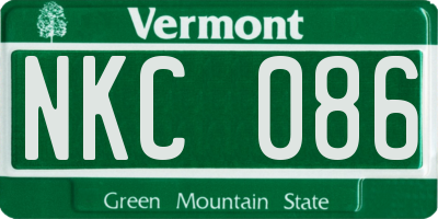 VT license plate NKC086