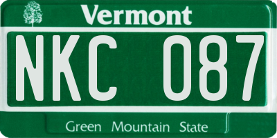 VT license plate NKC087