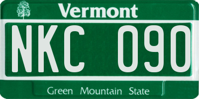 VT license plate NKC090