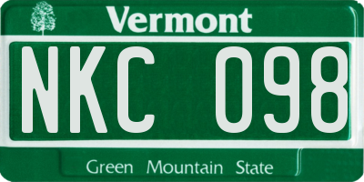 VT license plate NKC098