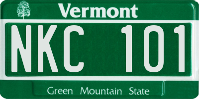 VT license plate NKC101