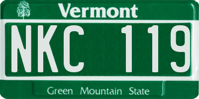 VT license plate NKC119