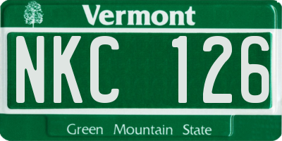 VT license plate NKC126