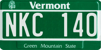 VT license plate NKC140