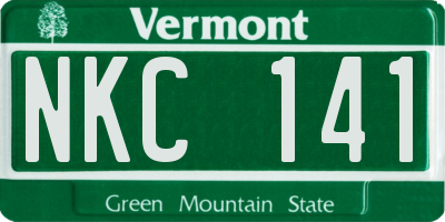 VT license plate NKC141
