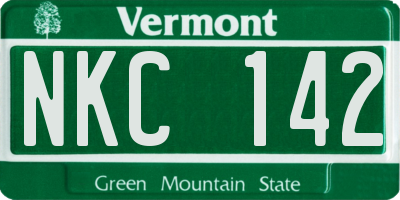 VT license plate NKC142