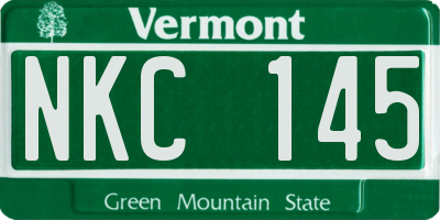VT license plate NKC145