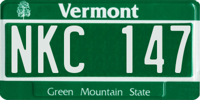 VT license plate NKC147